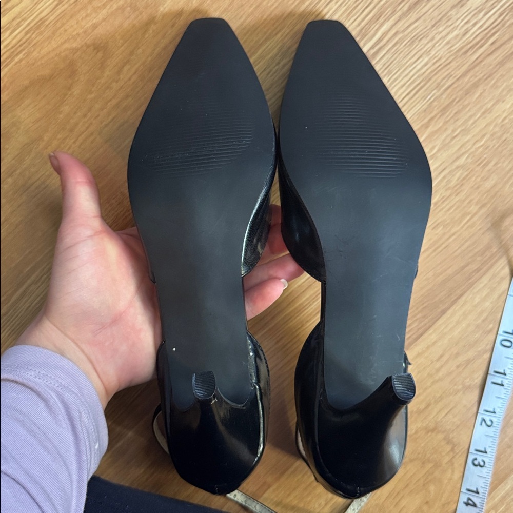 NWOT Slingback Black PUMPS Pointed toe heel Boston Design Studio SZ 8 - Picture 5 of 7